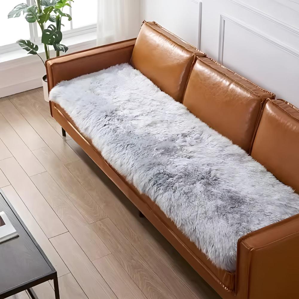 Housse de canapé en fausse fourrure moelleuse – Jaune