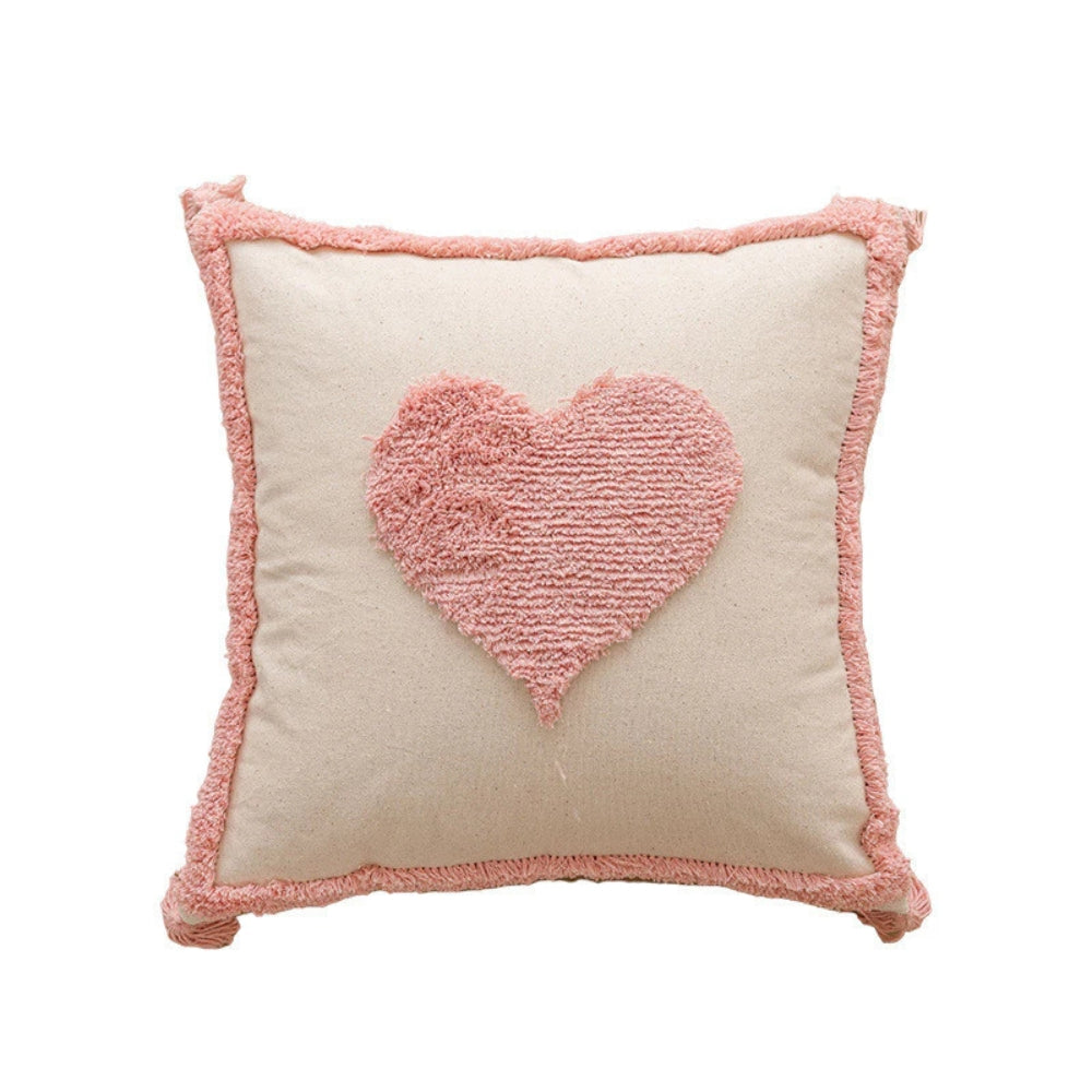 Coussins boho fleuris à pompons