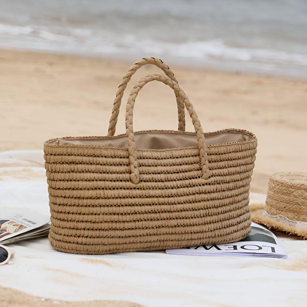 Sac cabas en paille tressée