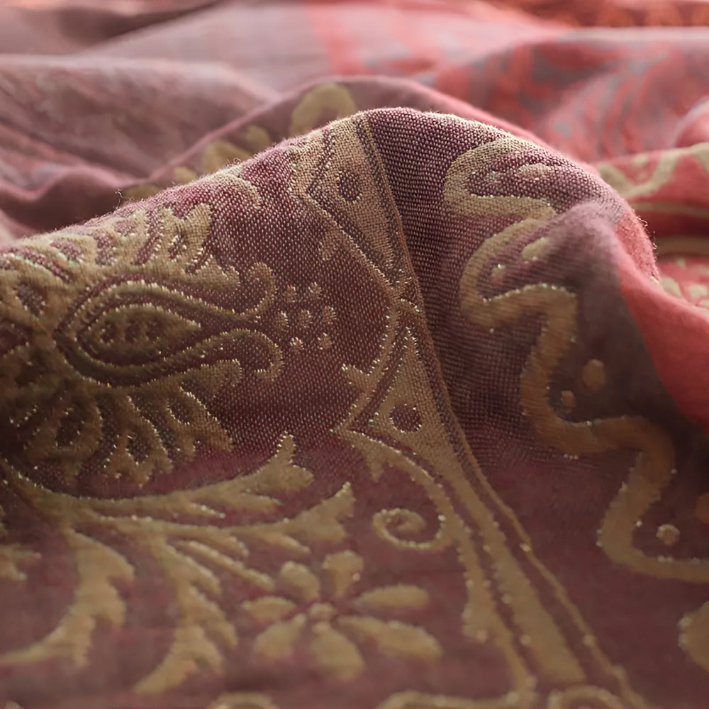 Plaid en coton à pompons mandala