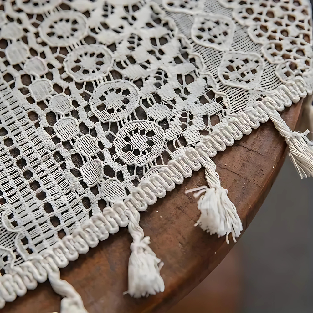 Rideau au crochet bohème chic