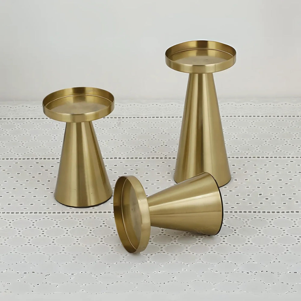 Bougeoirs élégants en laiton | Lot de 3