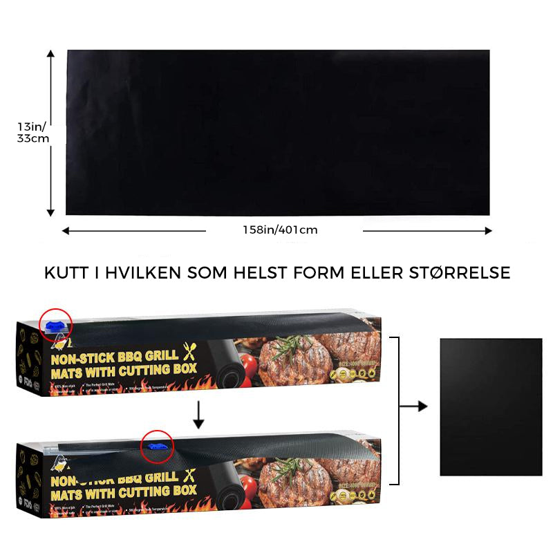 Hjemsol – Tapis de Cuisson Antiadhésifs pour Barbecue avec Boîte de Découpe