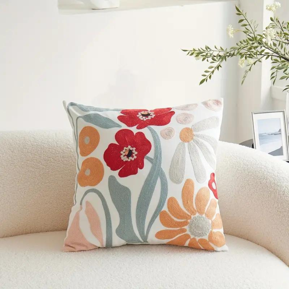 Housse de coussin motif végétal élégant