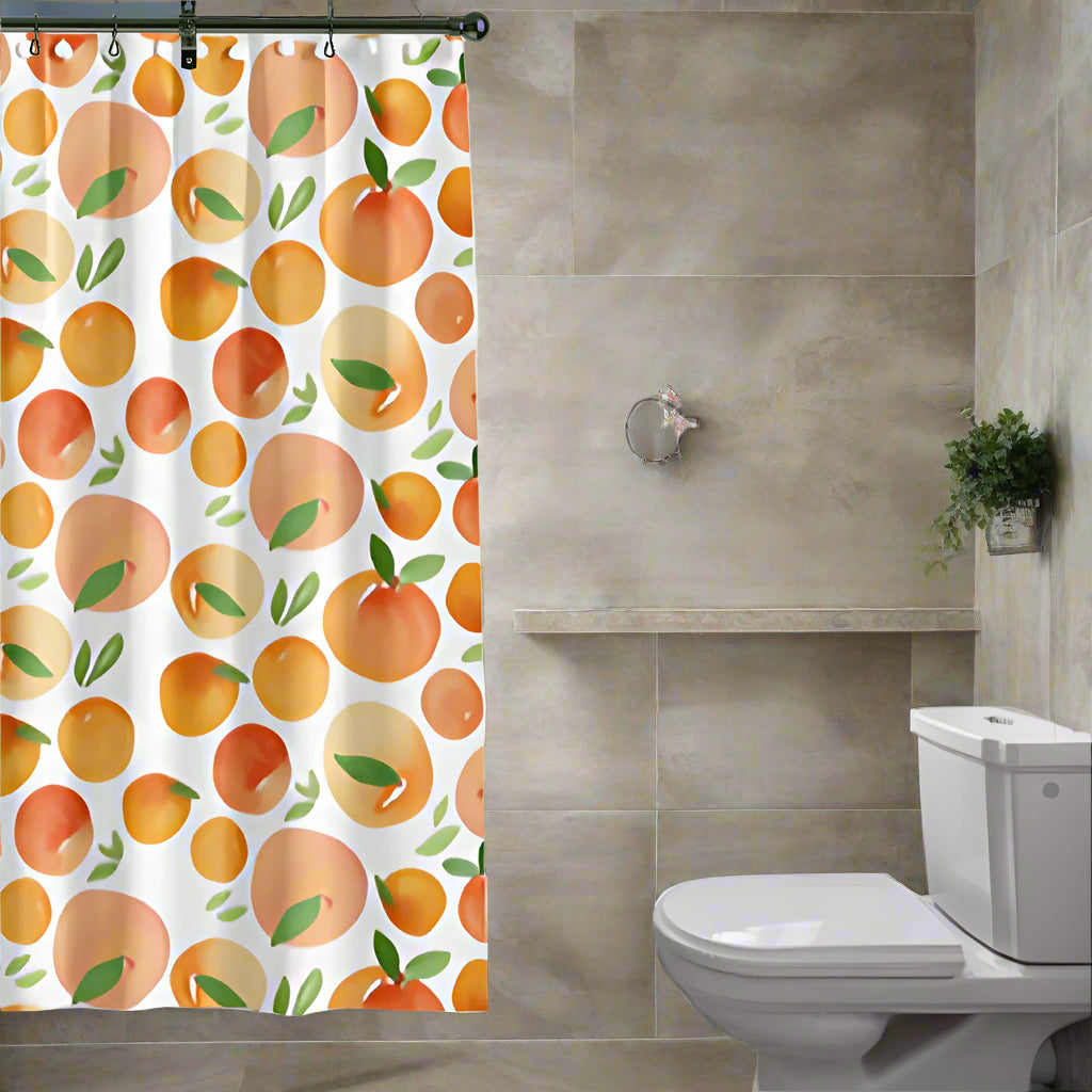 Rideau de douche oranges ensoleillées