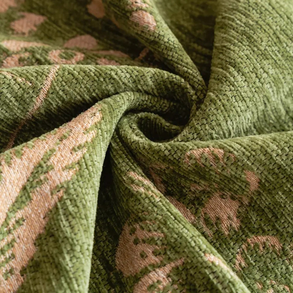 Housse de canapé en chenille feuillage fleuri