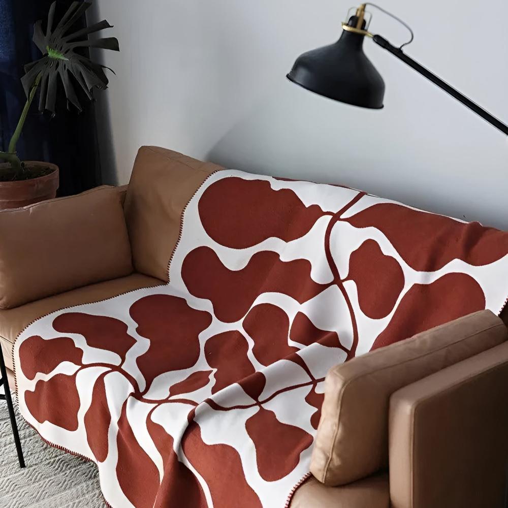 Plaid acrylique motif abstrait – Brick Rouge