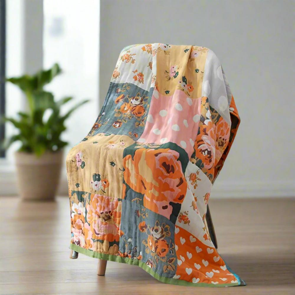 Serviette d'été imprimé roses