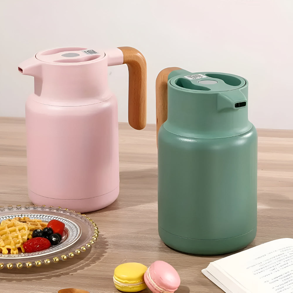 Carafe isotherme à poignée en bois