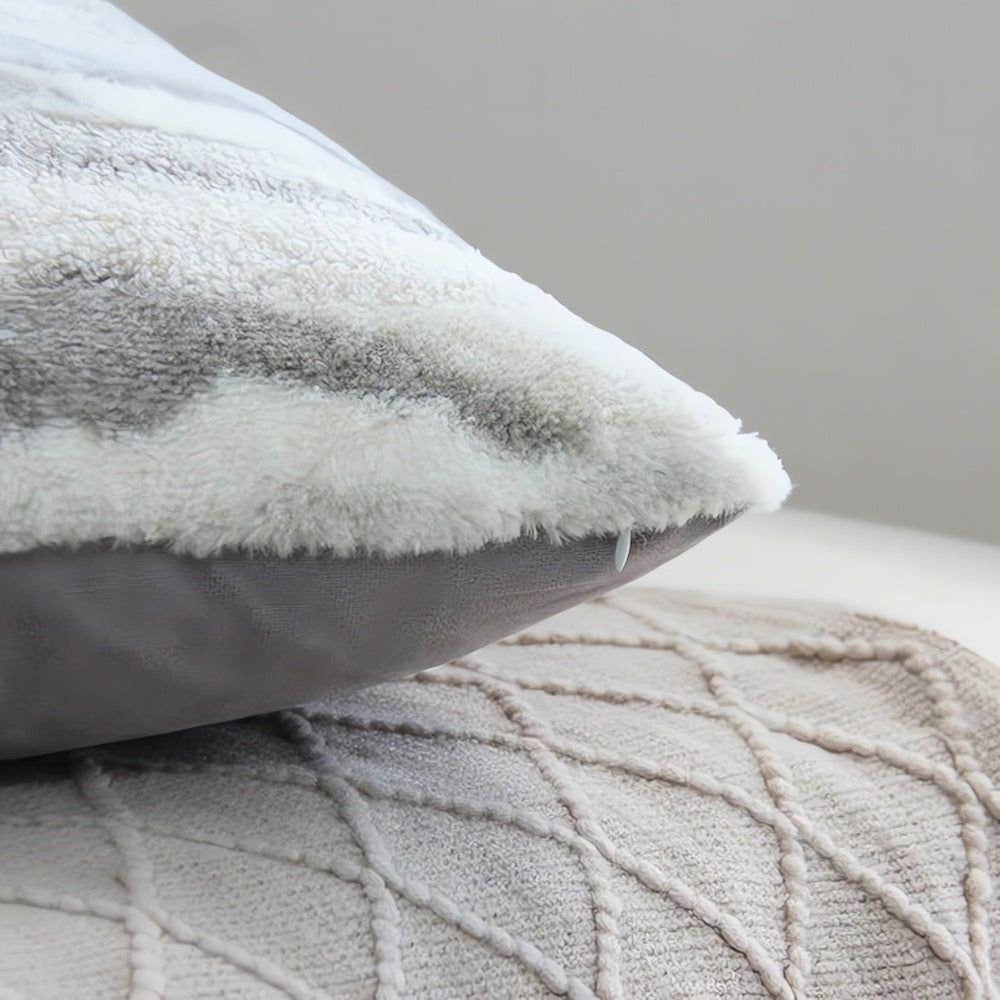 Housse de coussin moelleuse effet marbre