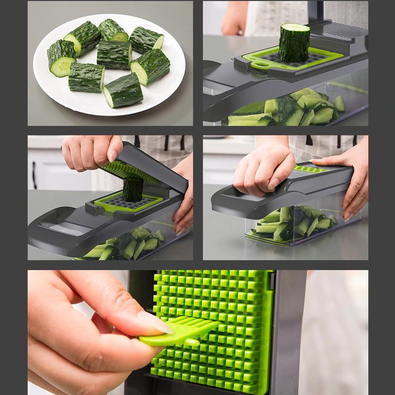 Hachoir & Râpe Multifonction pour Légumes et Fruits