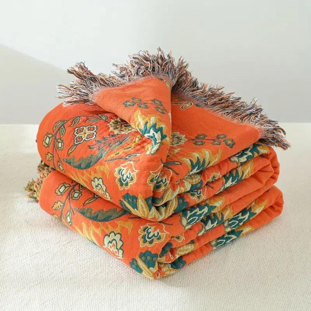 Plaid réversible en coton Marigold
