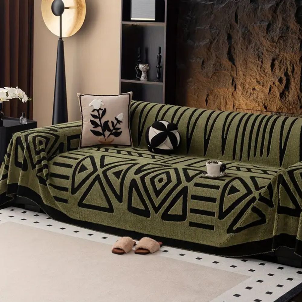 Housse de canapé luxueuse motif labyrinthe urbain
