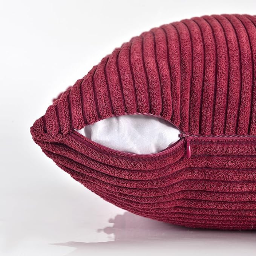 Housse de coussin rustique en velours côtelé