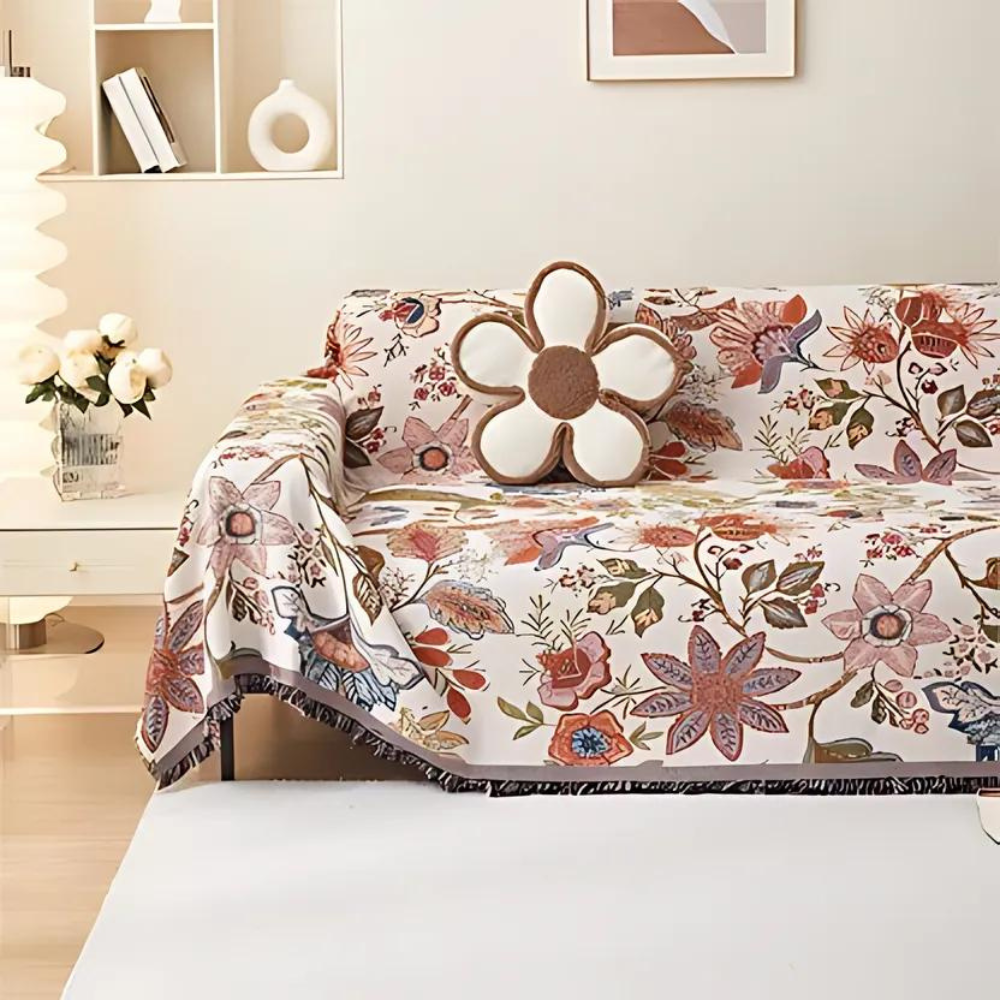 Plaid fleuri campagne chic – 71"x51"