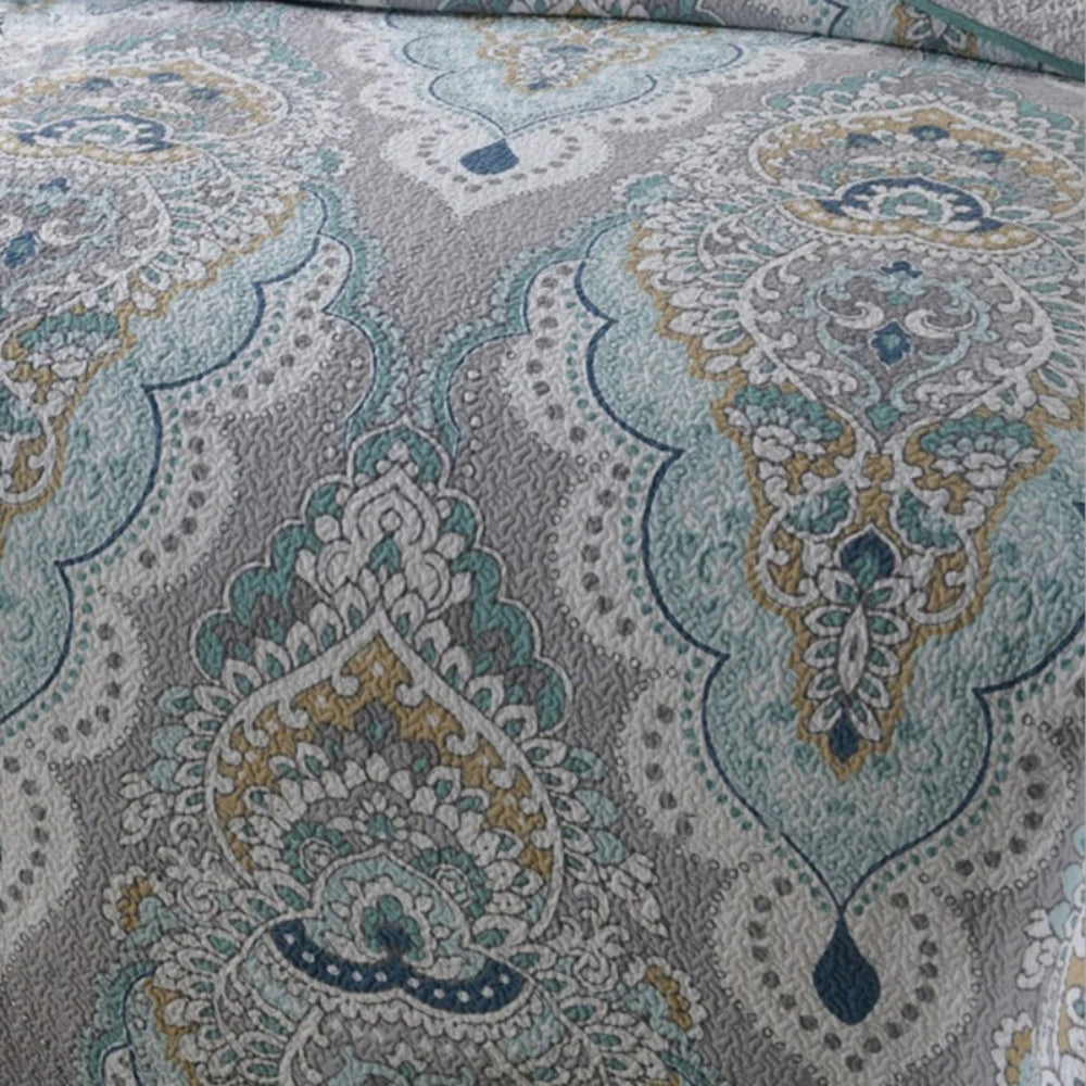 Parure de couvre-lit Paisley bleu turquoise
