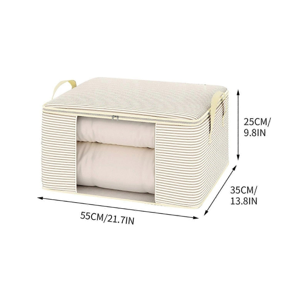 Housse de rangement pliable à rayures classiques