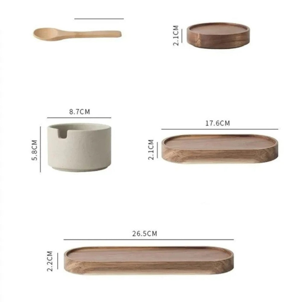 Set de pots à épices en céramique rustique
