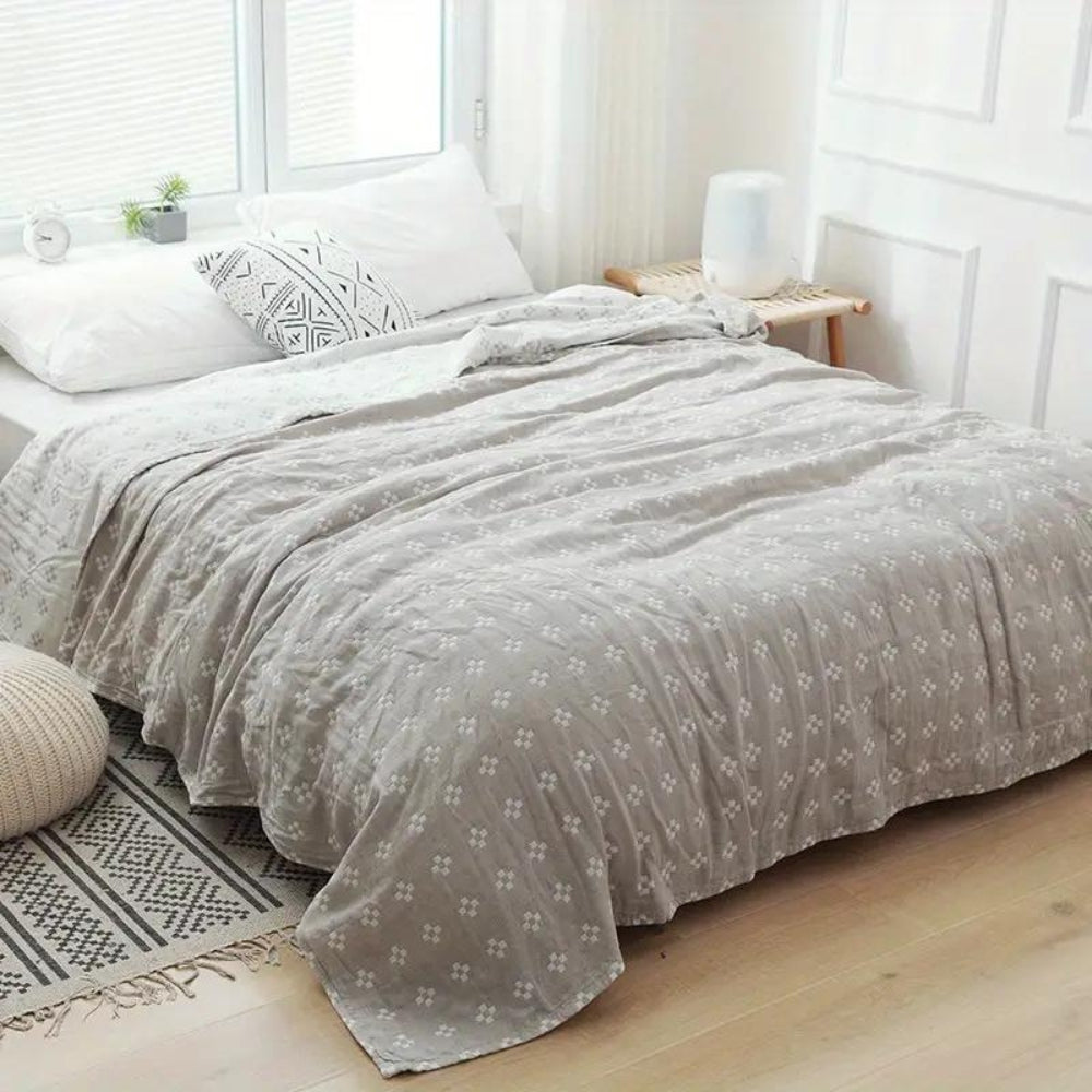Plaid en coton à pois losanges