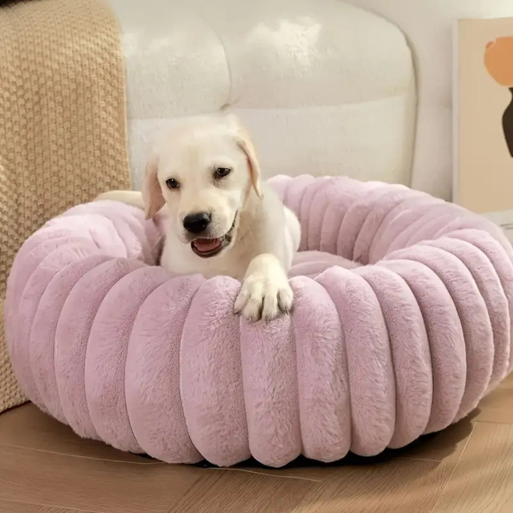 Panier rond moelleux Purrfectly Plush pour animaux – Gris foncé