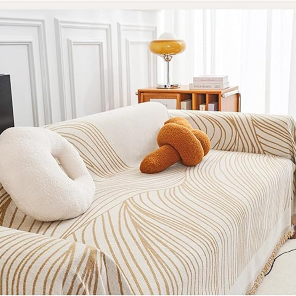 Housse de canapé en chenille Calista Wave