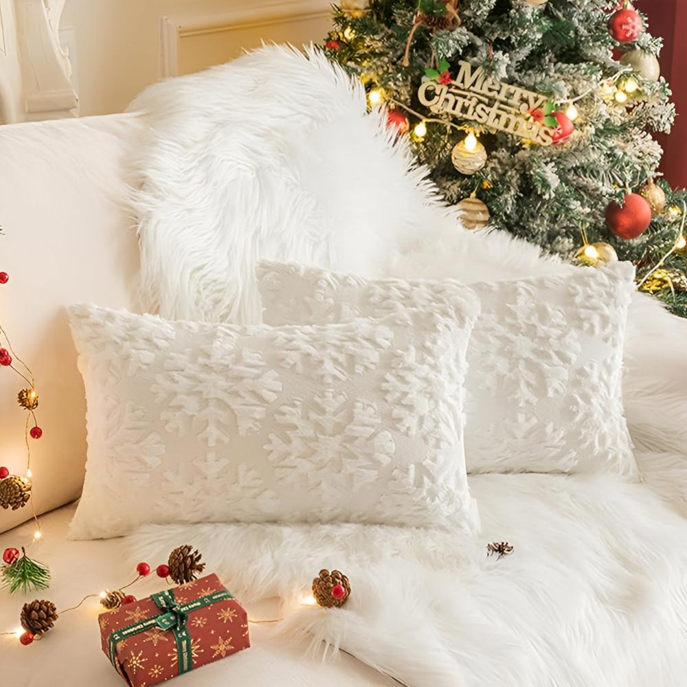 Housses de coussin flocons de neige