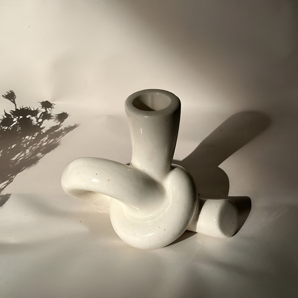 Bougeoir en céramique Knot