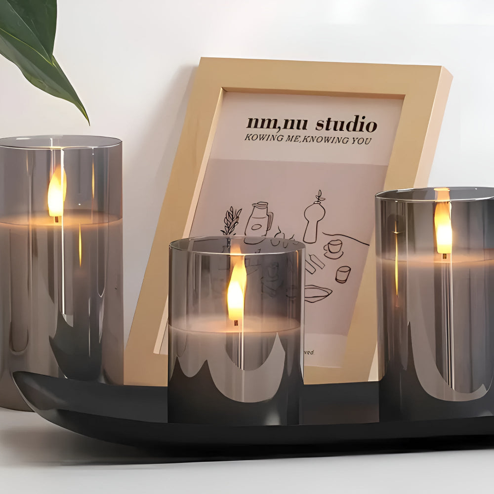 Bougies LED 3D sans flamme | Lot de 3