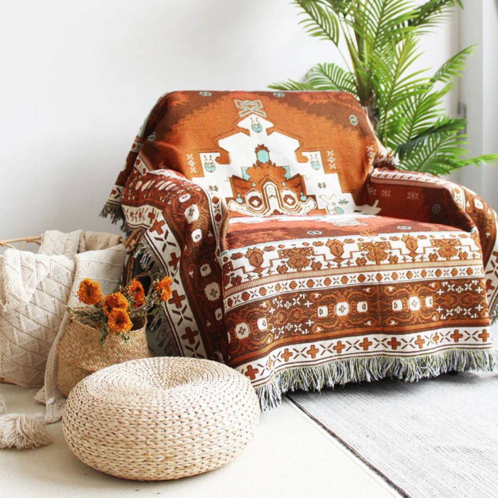 Plaid à motif boho chic