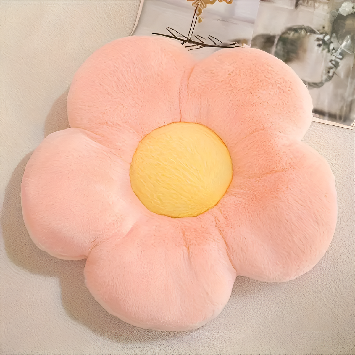 Galette de chaise moelleuse en forme de fleur
