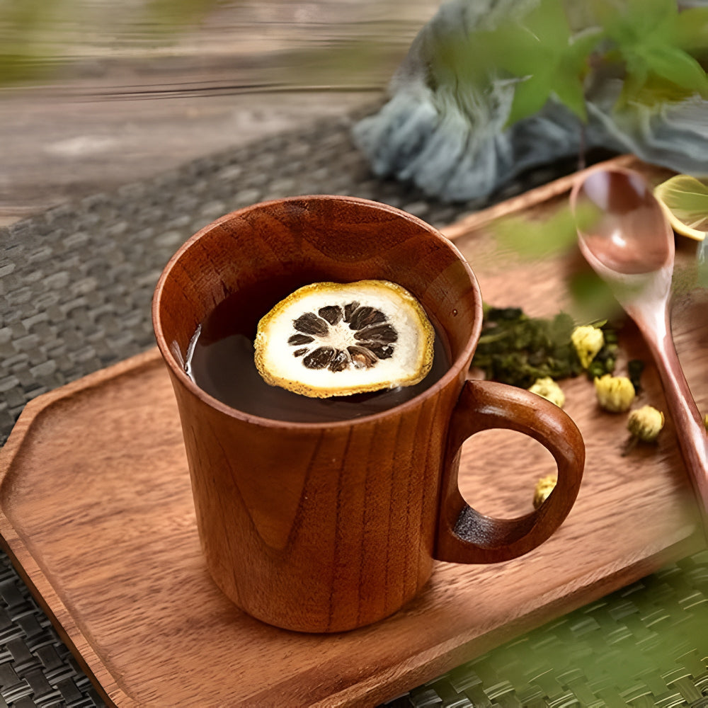 Mug en bois rustique style japonais
