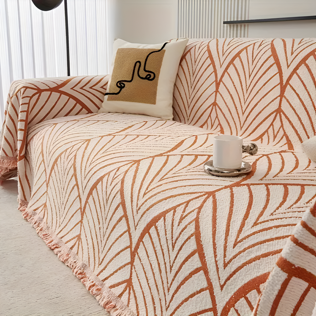 Housse de canapé moderne feuilles d'érable
