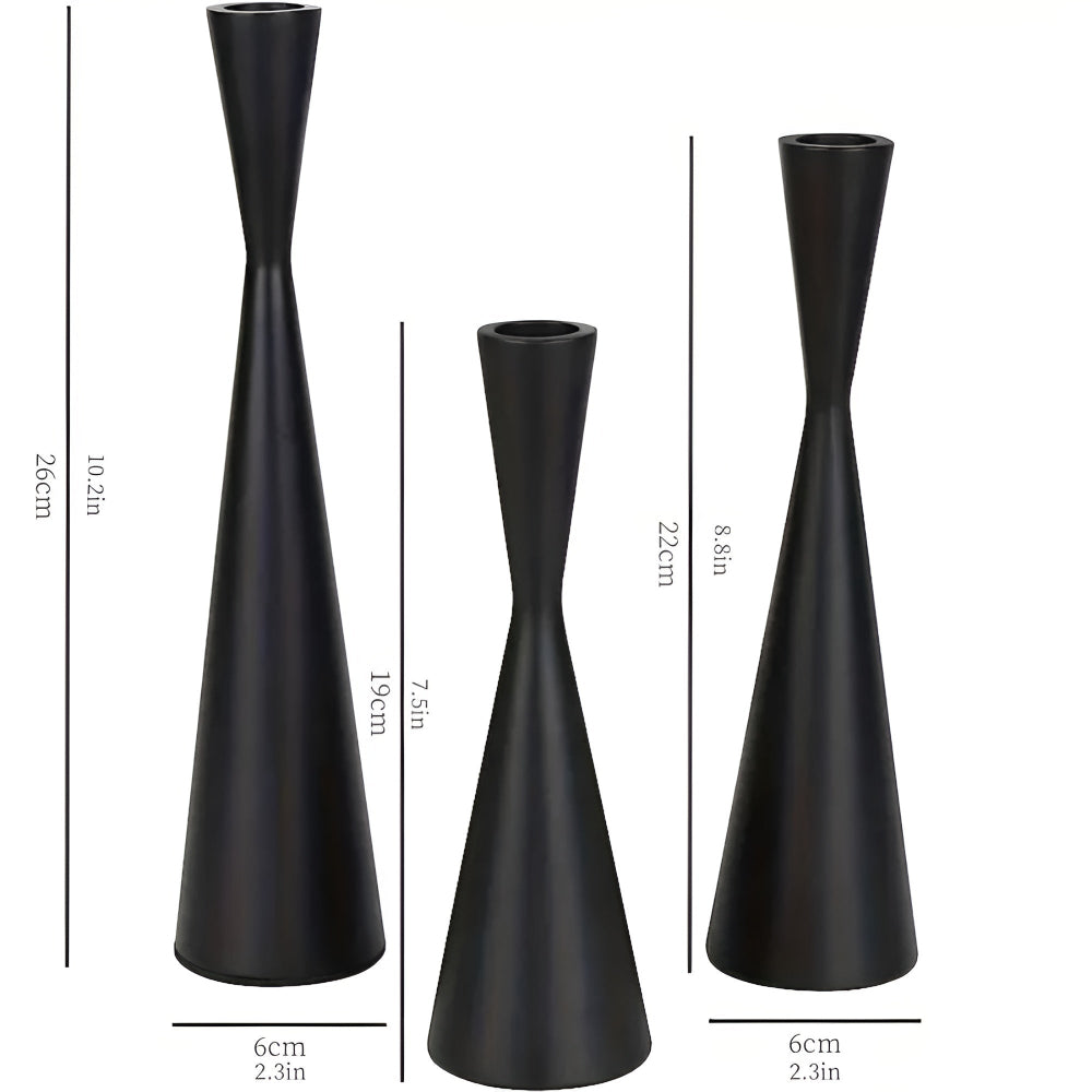 Bougeoirs nordiques effet laiton | Lot de 3