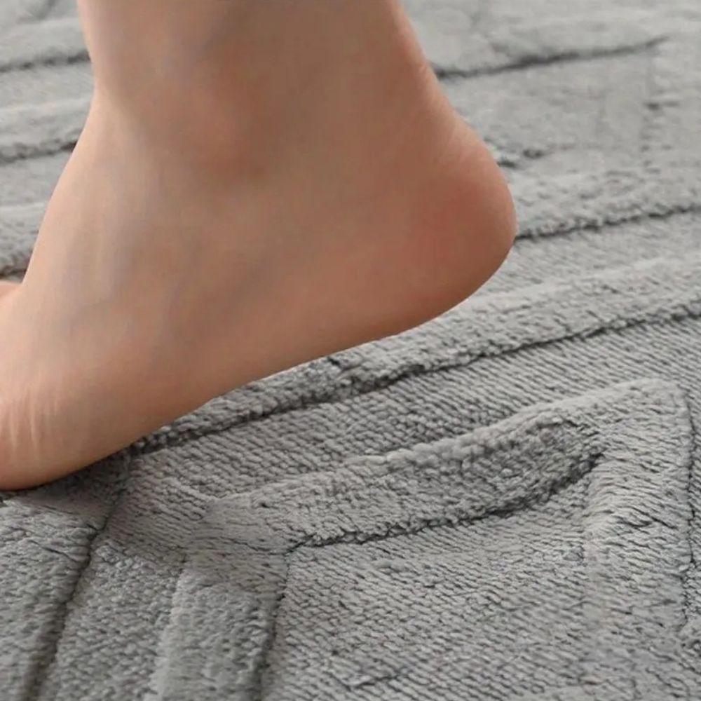 Tapis de bain jacquard à losanges