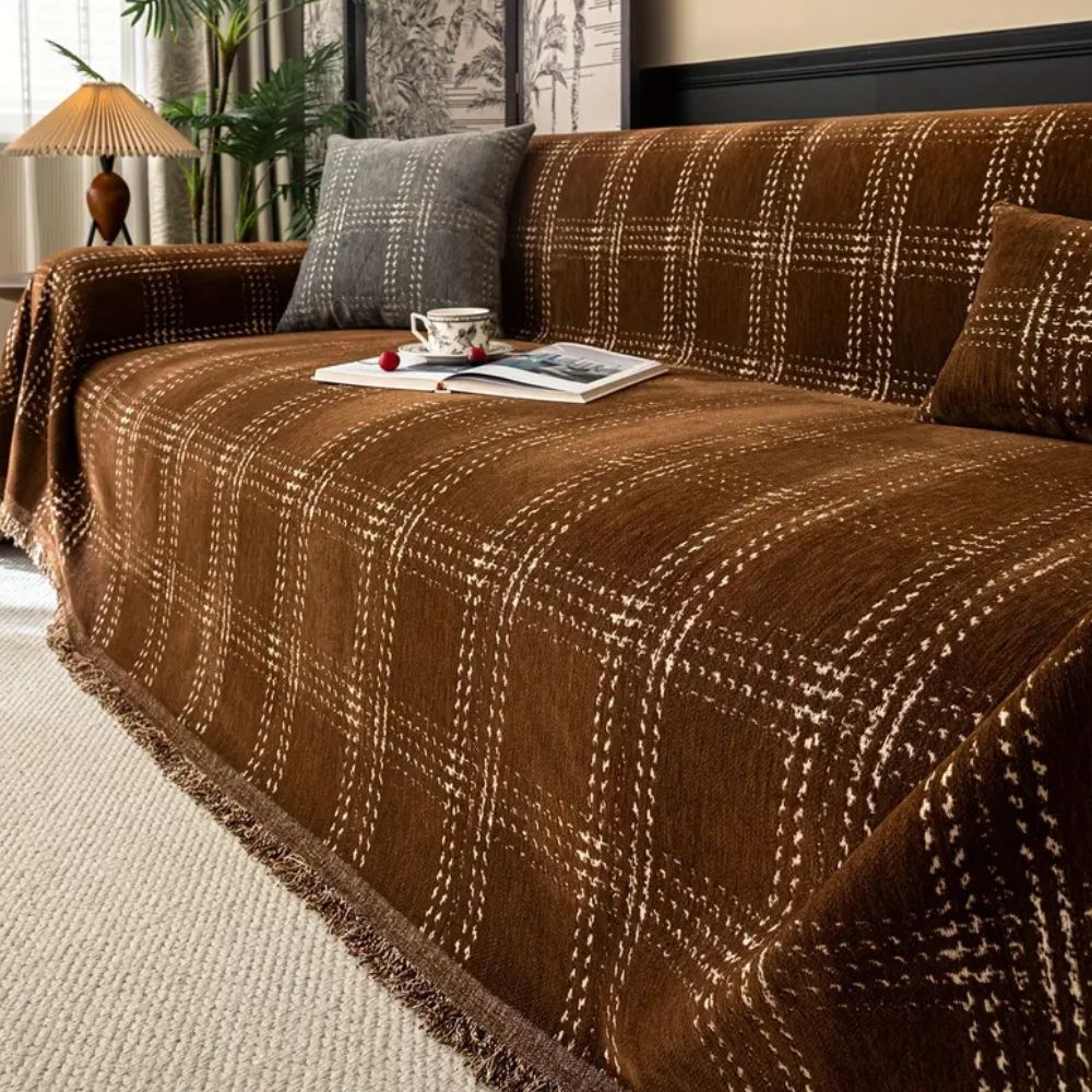 Housse de canapé à carreaux Chesterfield