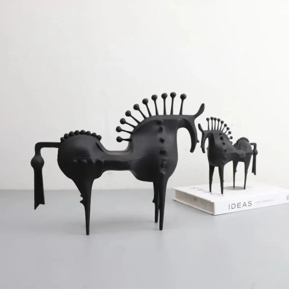 Sculpture cheval en métal Black Stallion