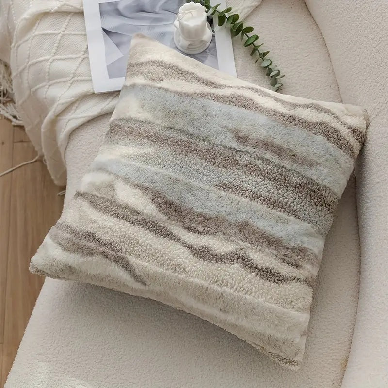 Housse de coussin moelleuse effet marbre
