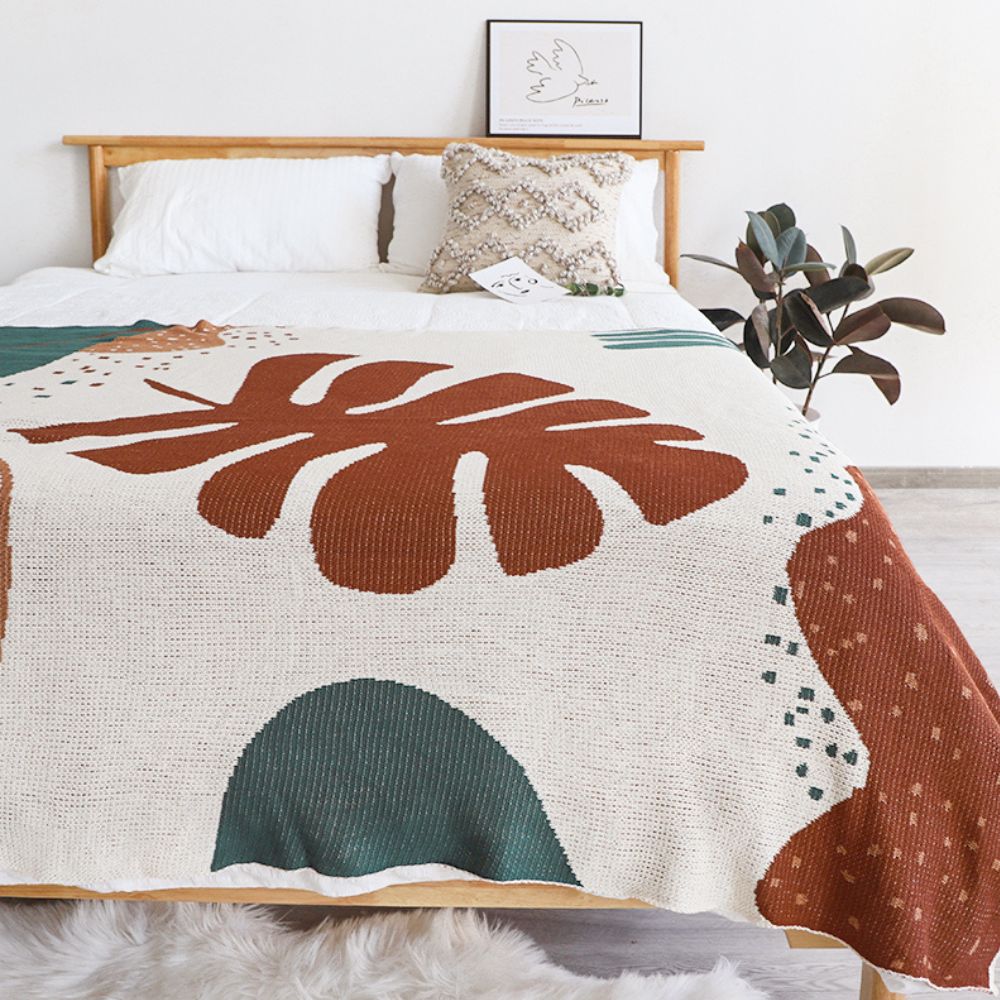 Plaid tricoté style abstrait