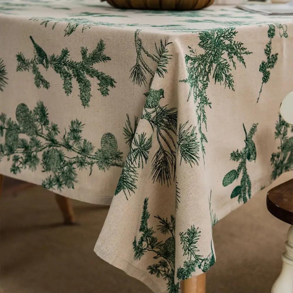 Nappe en coton motif pinède