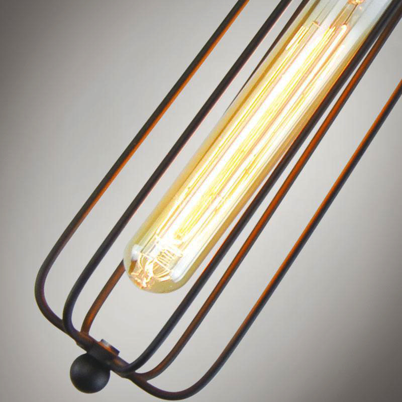 Suspension industrielle retro a grille metallique