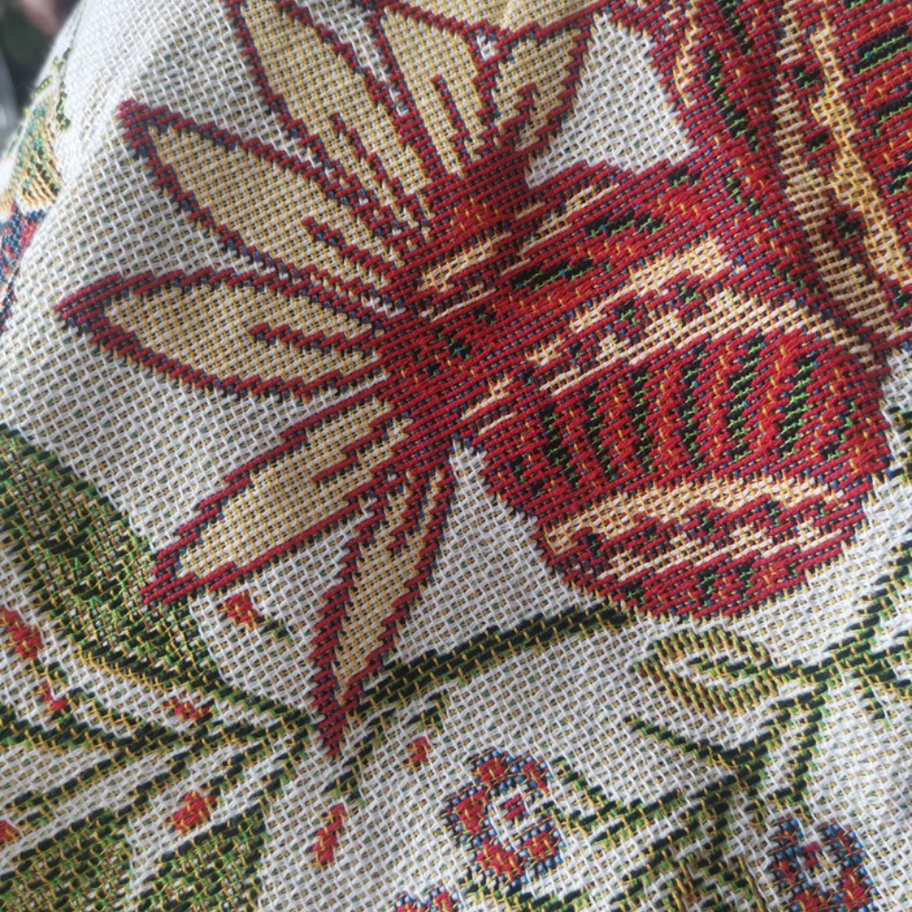 Plaid fleuri campagne chic