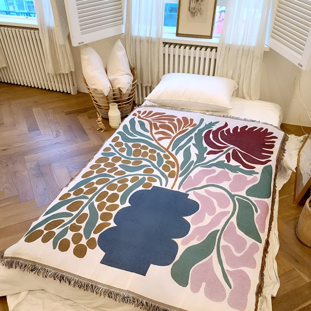 Plaid tissé Floravase – 51"x63"