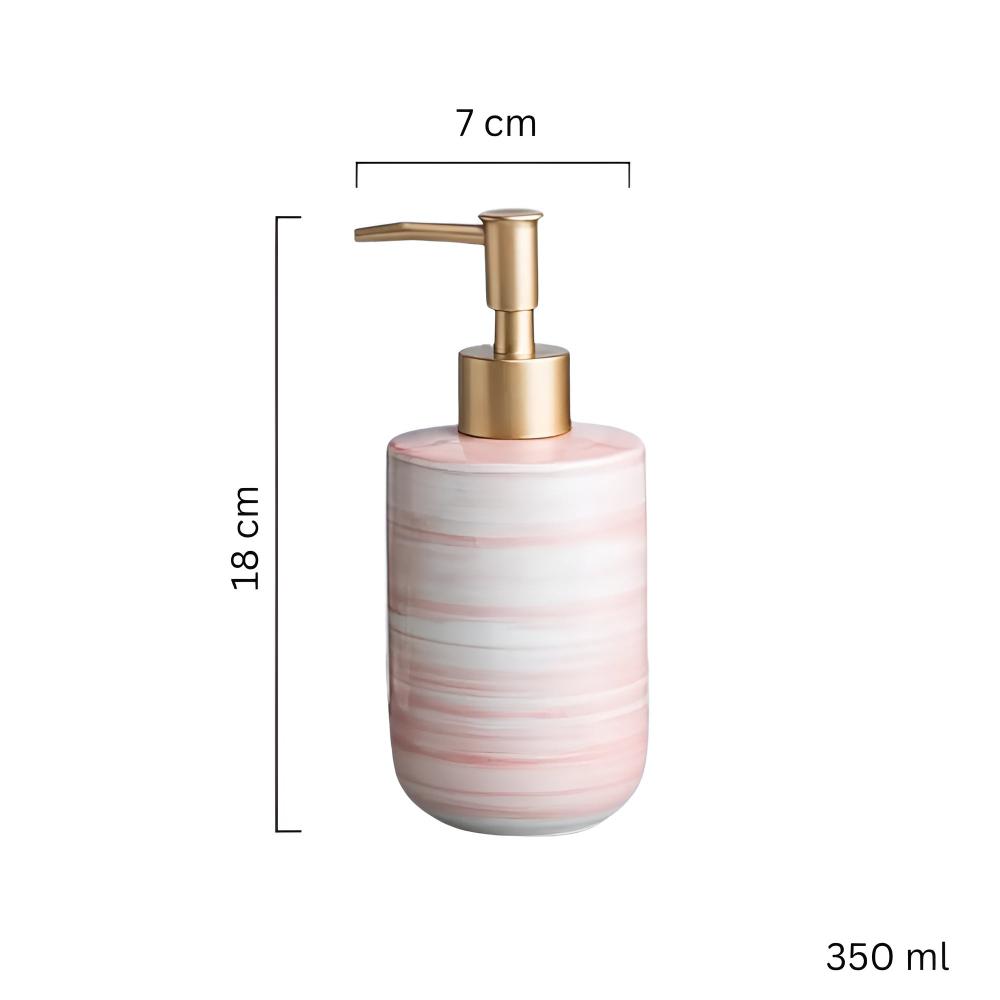Distributeur de savon en céramique effet marbre