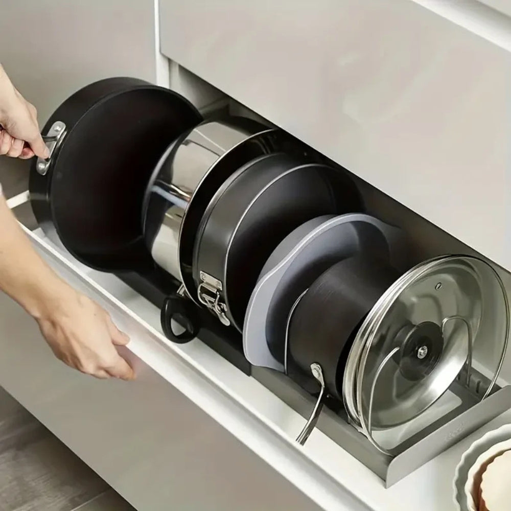 Support extensible pour casseroles et poêles