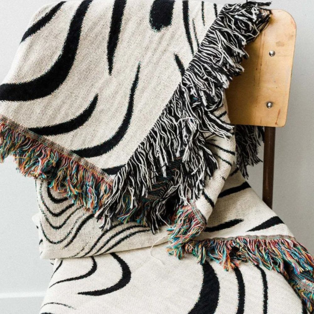 Plaid tissé effet marbre