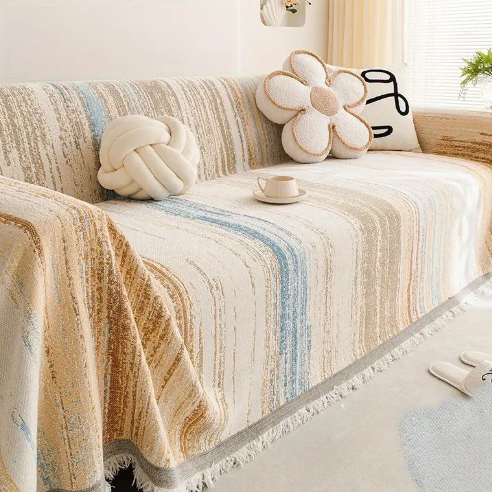 Housse de canapé Serene Stripes – Gradient Bleu