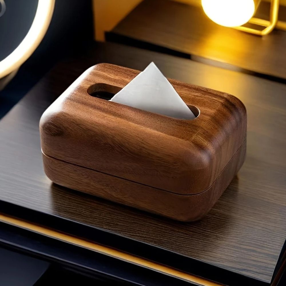Boîte à mouchoirs en bois Earthtone