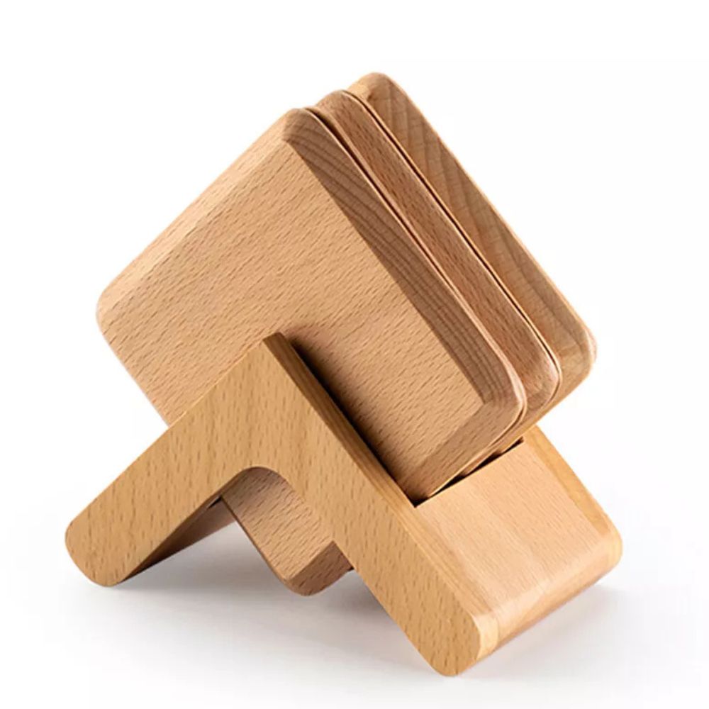 Set de sous-verres empilables en bois | 6 pièces