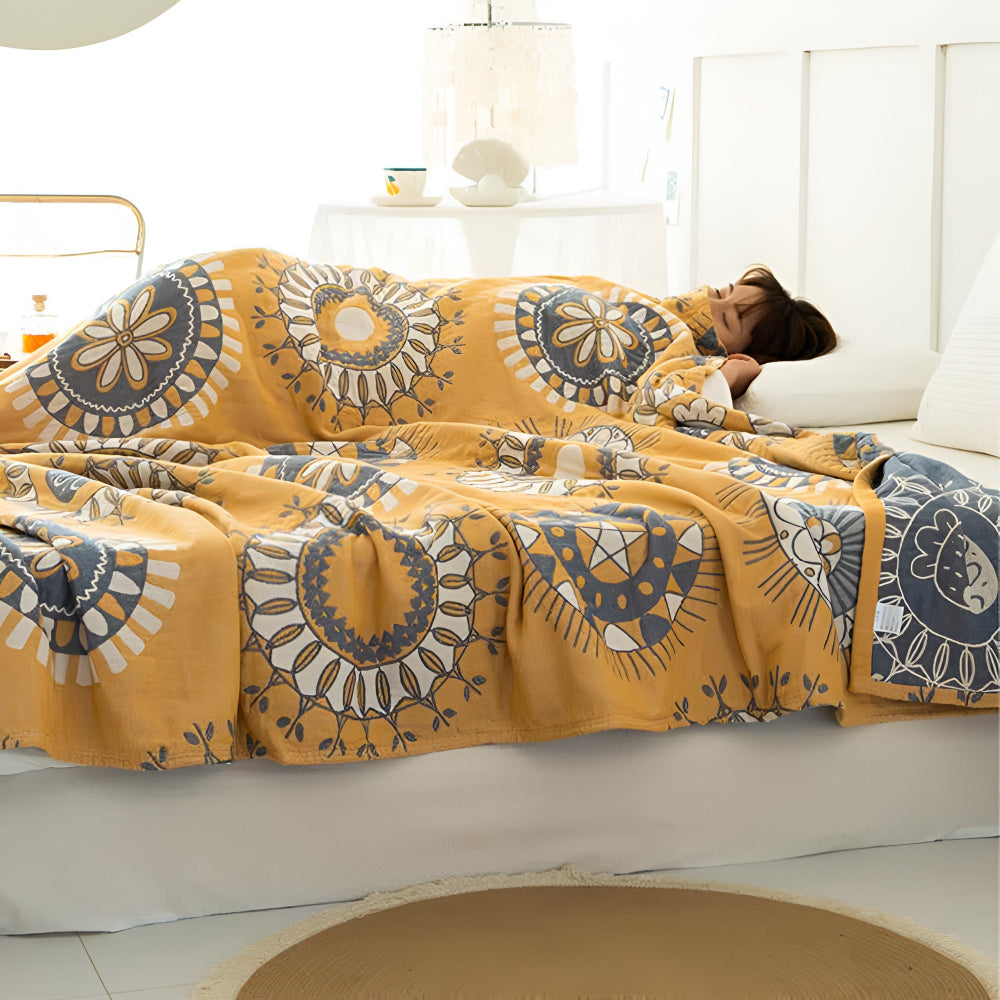 Plaid en coton motif cercles Blossom Radiance