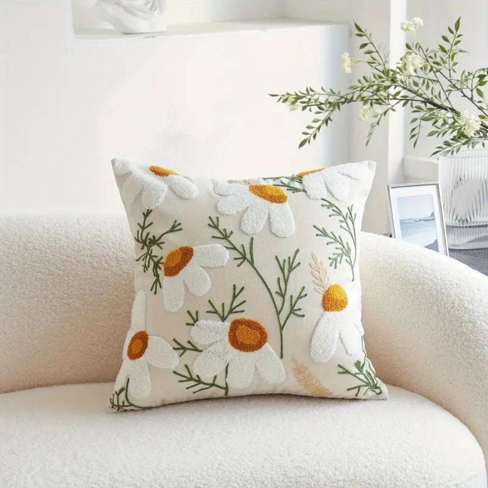 Housse de coussin motif végétal élégant